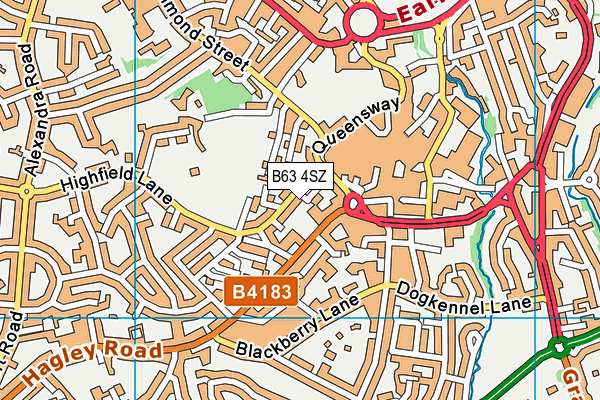 B63 4SZ map - OS VectorMap District (Ordnance Survey)