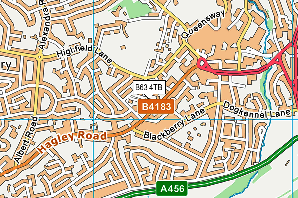 B63 4TB map - OS VectorMap District (Ordnance Survey)