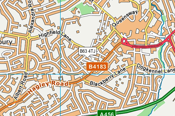 B63 4TJ map - OS VectorMap District (Ordnance Survey)