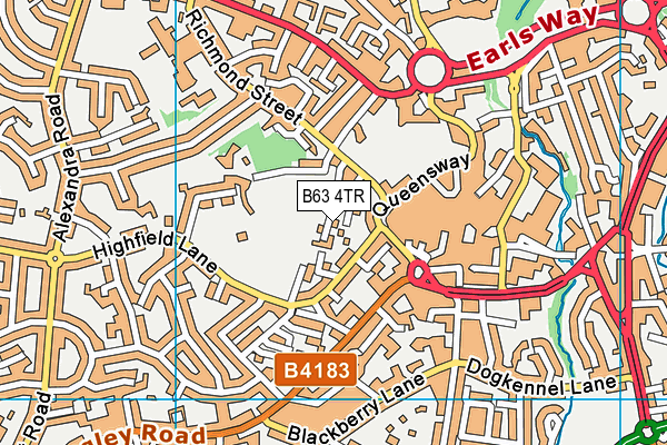 B63 4TR map - OS VectorMap District (Ordnance Survey)