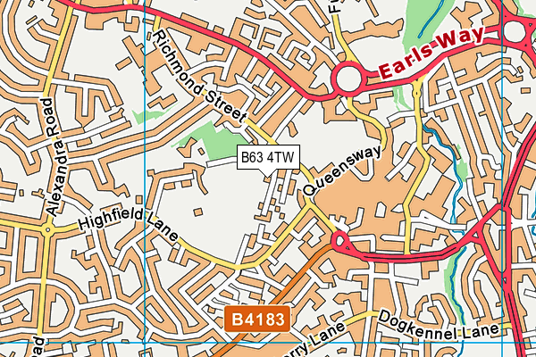 B63 4TW map - OS VectorMap District (Ordnance Survey)