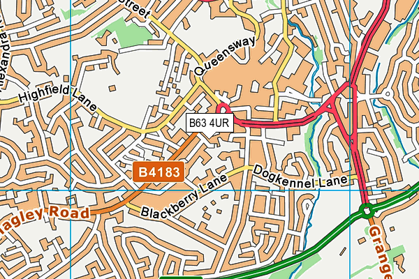 B63 4UR map - OS VectorMap District (Ordnance Survey)