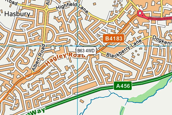 B63 4WD map - OS VectorMap District (Ordnance Survey)