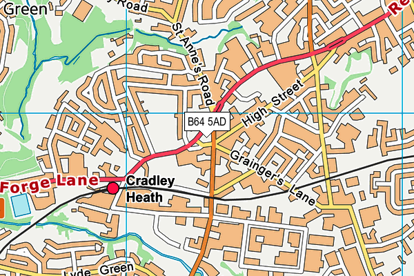 B64 5AD map - OS VectorMap District (Ordnance Survey)