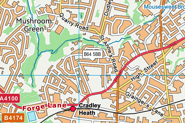 B64 5BB map - OS VectorMap District (Ordnance Survey)