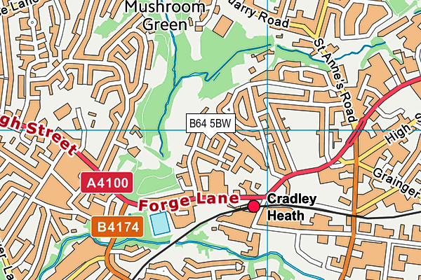 B64 5BW map - OS VectorMap District (Ordnance Survey)