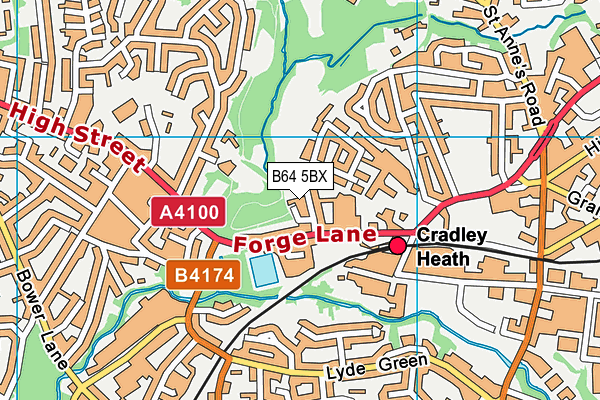 B64 5BX map - OS VectorMap District (Ordnance Survey)
