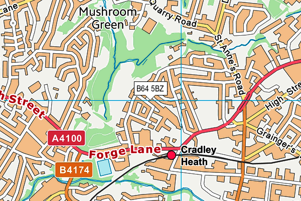 B64 5BZ map - OS VectorMap District (Ordnance Survey)