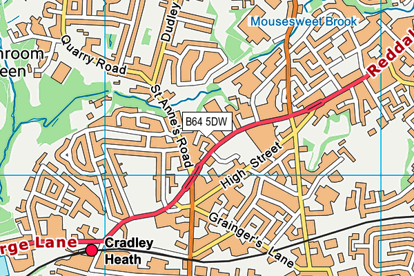 B64 5DW map - OS VectorMap District (Ordnance Survey)