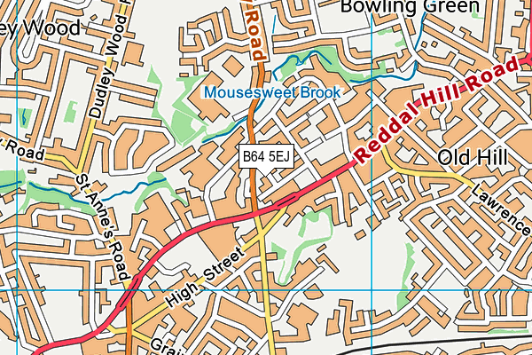 B64 5EJ map - OS VectorMap District (Ordnance Survey)