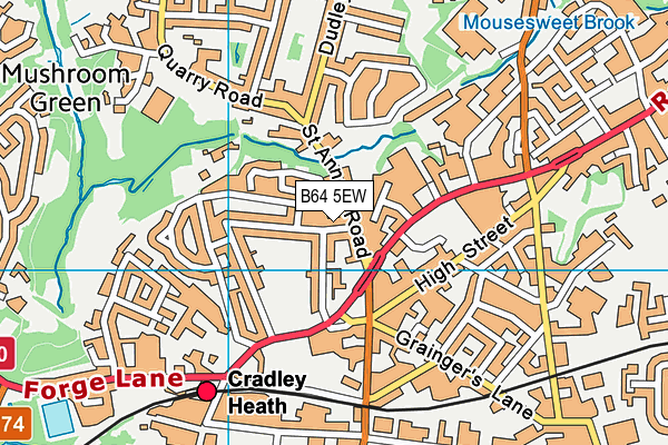 B64 5EW map - OS VectorMap District (Ordnance Survey)