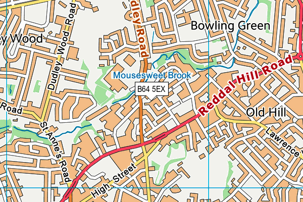 B64 5EX map - OS VectorMap District (Ordnance Survey)