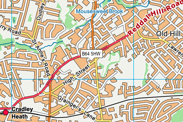 B64 5HW map - OS VectorMap District (Ordnance Survey)