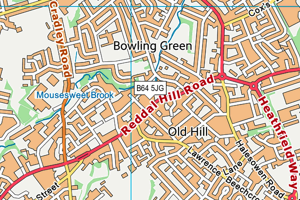 B64 5JG map - OS VectorMap District (Ordnance Survey)