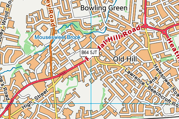 B64 5JT map - OS VectorMap District (Ordnance Survey)