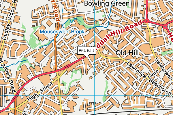 B64 5JU map - OS VectorMap District (Ordnance Survey)