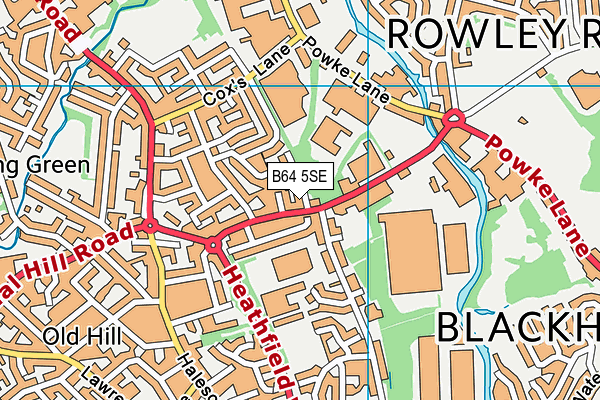 B64 5SE map - OS VectorMap District (Ordnance Survey)