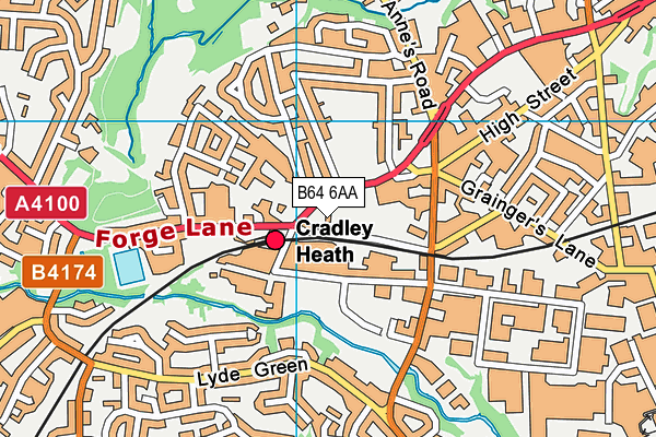 B64 6AA map - OS VectorMap District (Ordnance Survey)