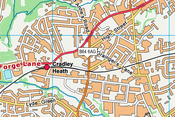 B64 6AG map - OS VectorMap District (Ordnance Survey)