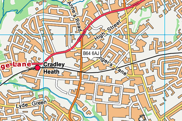 B64 6AJ map - OS VectorMap District (Ordnance Survey)