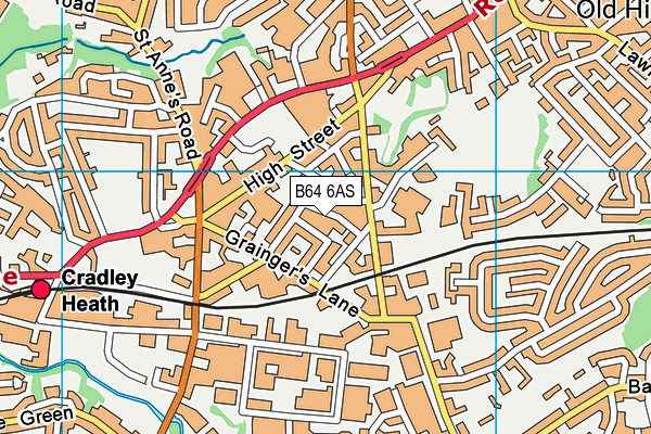 B64 6AS map - OS VectorMap District (Ordnance Survey)