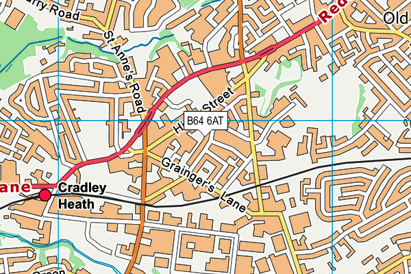 B64 6AT map - OS VectorMap District (Ordnance Survey)