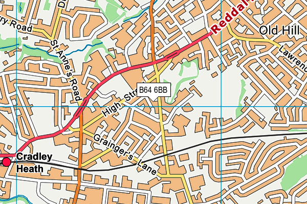 B64 6BB map - OS VectorMap District (Ordnance Survey)