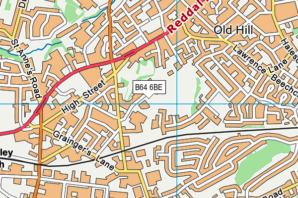 B64 6BE map - OS VectorMap District (Ordnance Survey)