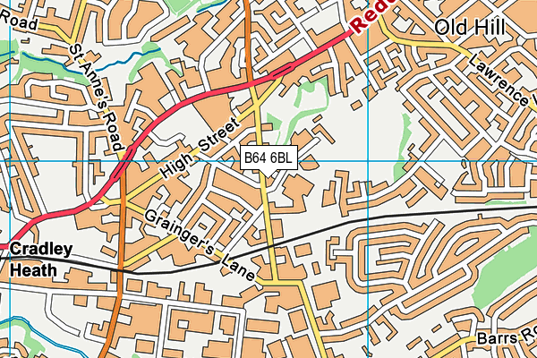 B64 6BL map - OS VectorMap District (Ordnance Survey)