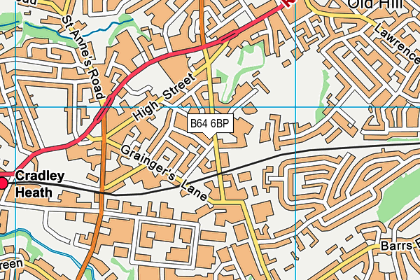 B64 6BP map - OS VectorMap District (Ordnance Survey)