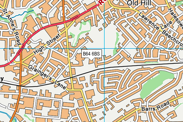 B64 6BS map - OS VectorMap District (Ordnance Survey)