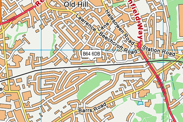 B64 6DB map - OS VectorMap District (Ordnance Survey)