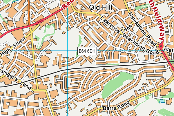 B64 6DH map - OS VectorMap District (Ordnance Survey)