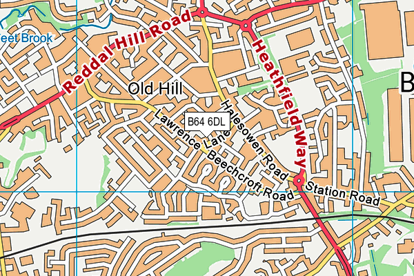 B64 6DL map - OS VectorMap District (Ordnance Survey)