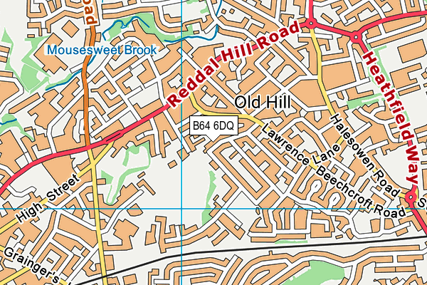 B64 6DQ map - OS VectorMap District (Ordnance Survey)