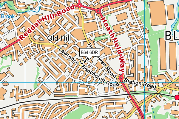 Old Hill Primary School map (B64 6DR) - OS VectorMap District (Ordnance Survey)