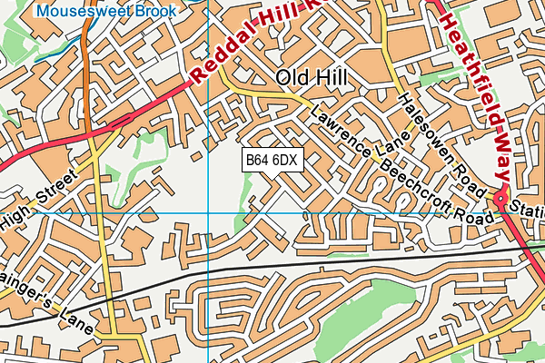 B64 6DX map - OS VectorMap District (Ordnance Survey)