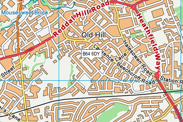 B64 6DY map - OS VectorMap District (Ordnance Survey)