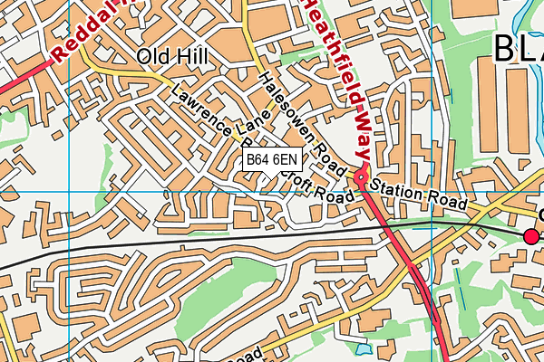 B64 6EN map - OS VectorMap District (Ordnance Survey)