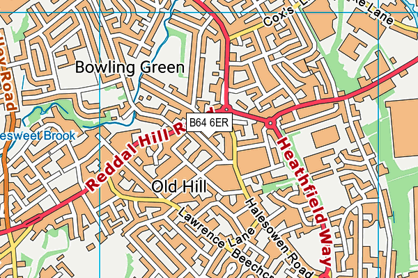 B64 6ER map - OS VectorMap District (Ordnance Survey)