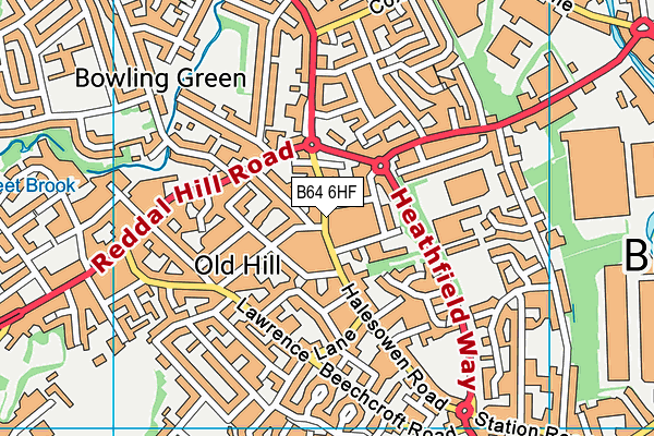 B64 6HF map - OS VectorMap District (Ordnance Survey)