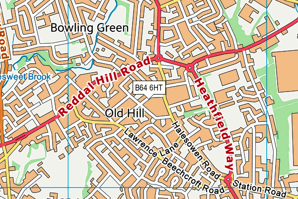 Reddal Hill Primary School map (B64 6HT) - OS VectorMap District (Ordnance Survey)