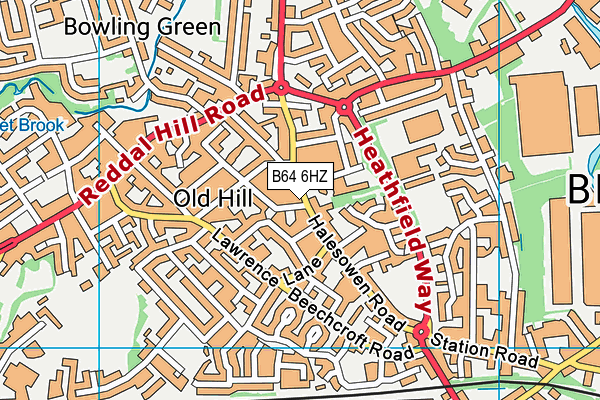 B64 6HZ map - OS VectorMap District (Ordnance Survey)