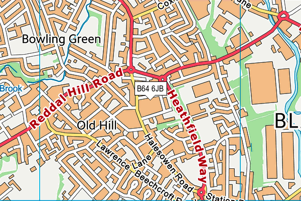 B64 6JB map - OS VectorMap District (Ordnance Survey)