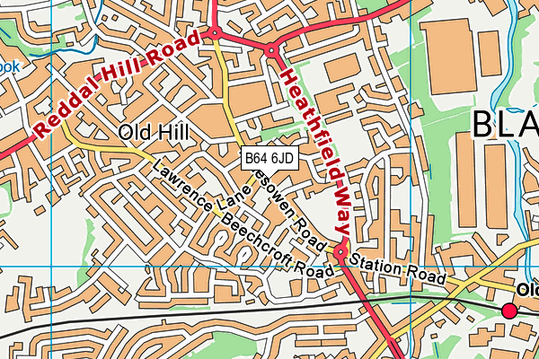 B64 6JD map - OS VectorMap District (Ordnance Survey)