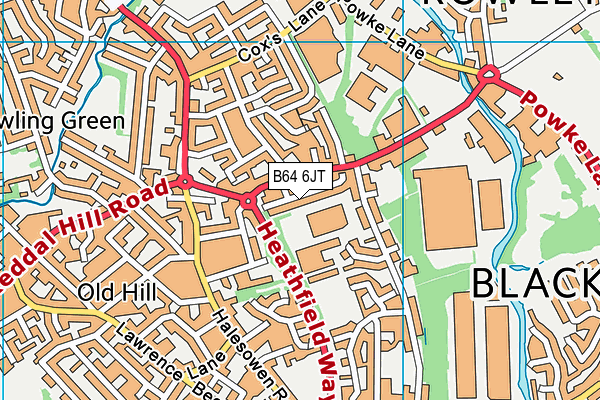 B64 6JT map - OS VectorMap District (Ordnance Survey)