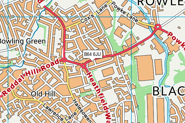 B64 6JU map - OS VectorMap District (Ordnance Survey)