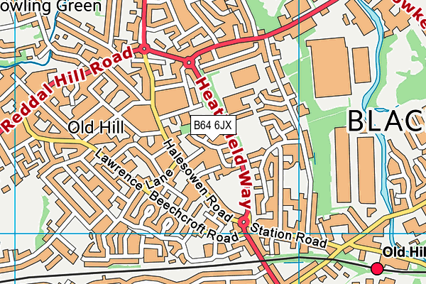 B64 6JX map - OS VectorMap District (Ordnance Survey)