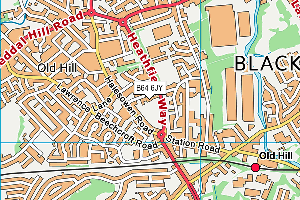 B64 6JY map - OS VectorMap District (Ordnance Survey)