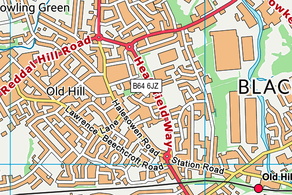 B64 6JZ map - OS VectorMap District (Ordnance Survey)